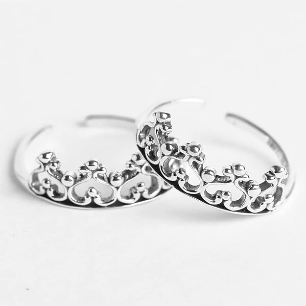 925 Sterling Silver Toe Rings Pair | Size Adjustable | Gift for Women and Girls