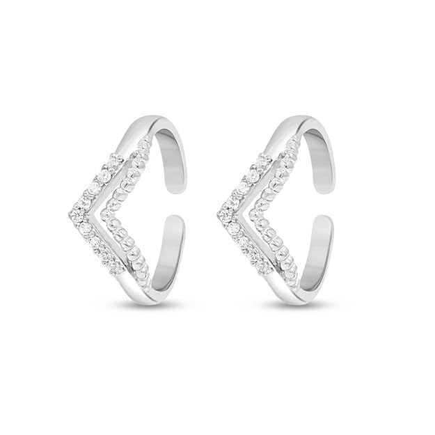 925 Sterling Silver Toe Rings Pair | Size Adjustable | Gift for Women and Girls