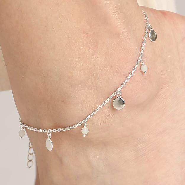 925 Sterling Silver Anklet Payal (Single) | Adjustable Chain | Gift for Women and Girls