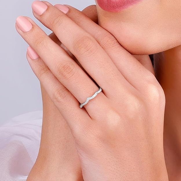 925 Silver Curvy Wave Ring, Adjustable | Gifts for Women and Girls