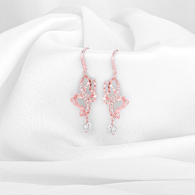 925 Silver Rose Gold Plated Shining Butterfly Earrings | Gifts for Women & Girls