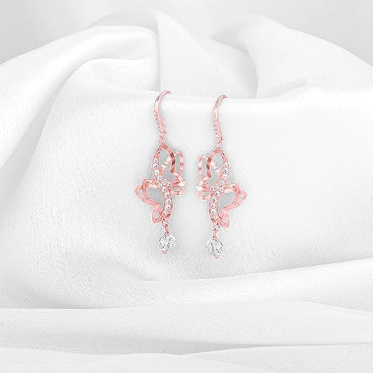 925 Silver Rose Gold Plated Shining Butterfly Earrings | Gifts for Women & Girls