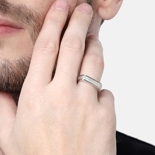 925 Sterling Silver Dario Band Ring | Size Adjustable | Gift for Men & Boys