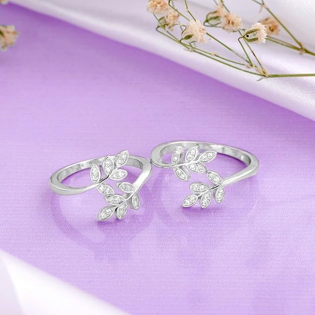 925 Sterling Silver Elegant Leaf Vine Toe Rings | 925 Sterling Silver Toe-ring |Gift for Women and Girls