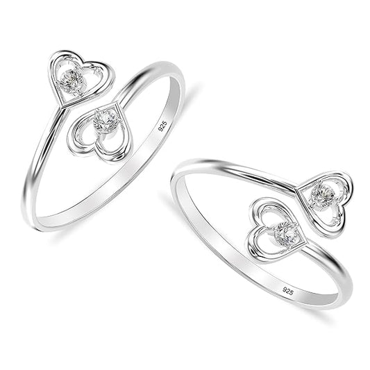 925 Sterling Silver CZ Toe Rings for Women | BIS Hallmarked Cubic Zirconia Classic Fancy Toe Ring