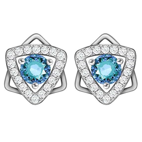 925 Silver Aqua Blue Star Earrings | Gifts for Girlfriend, Gifts for Women and Girls