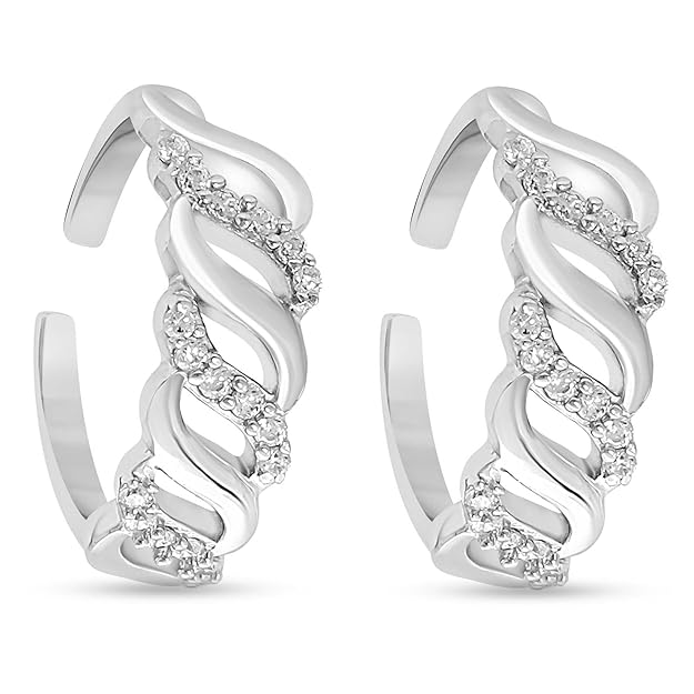 925 Sterling Silver Toe Rings Pair | Size Adjustable | Gift for Women and Girls