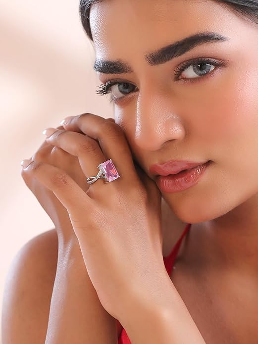 Rings For Women & Girls | Crystals From Swarovski And White Stone Cocktail Designed Ring