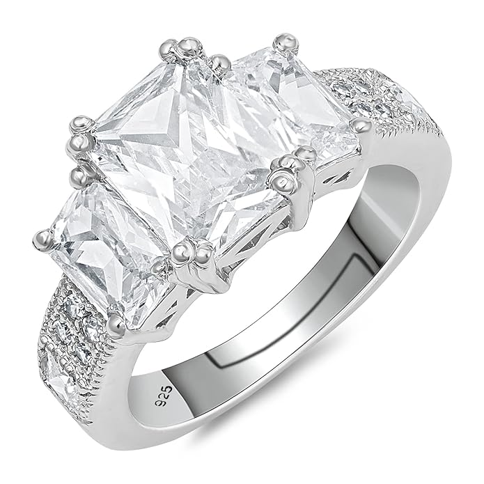 925 Sterling Silver Cubic Zirconia Finger Ring For Women And Girls | with Authenticity Certificate, 925 Stamp