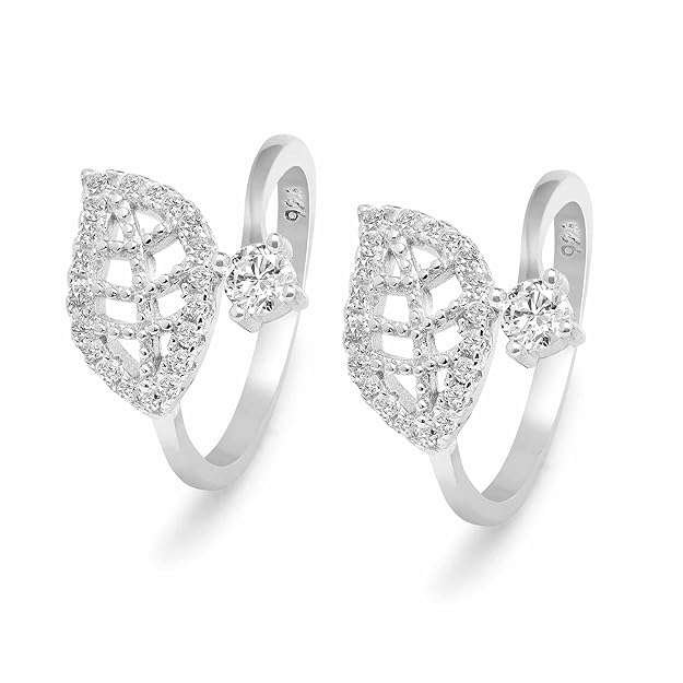 925 Sterling Silver Toe Rings Pair | Size Adjustable | Gift for Women and Girls