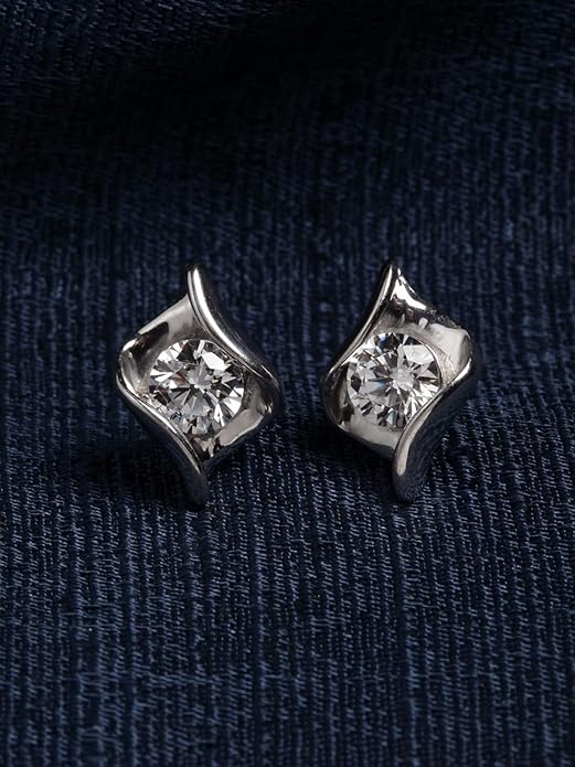 Swiss Zirconia 925 Sterling Silver Solitaire Earring | Gift For Women & Girls