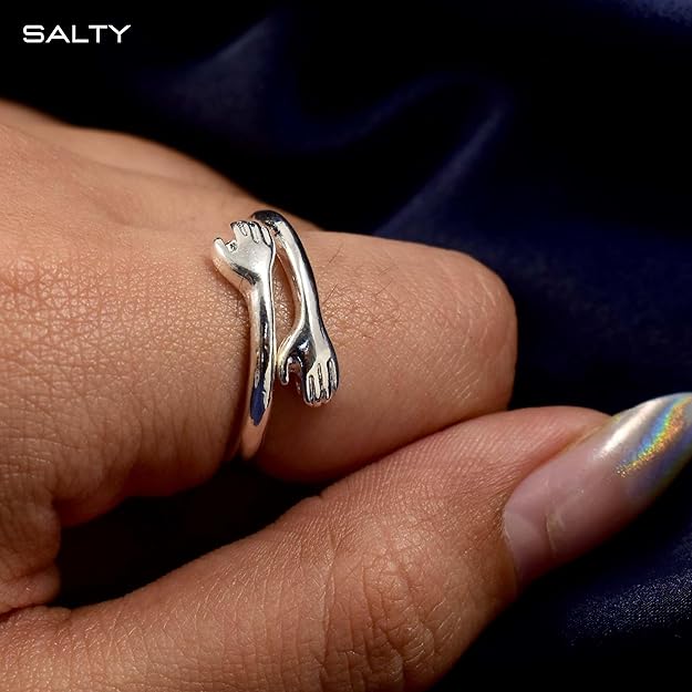 Promise Hug Finger Ring for Women | Adjustable Fancy Jewellery Design | Latest Fashion Accessories for Girls | Minimal Jewelry | Ideal for Gifting