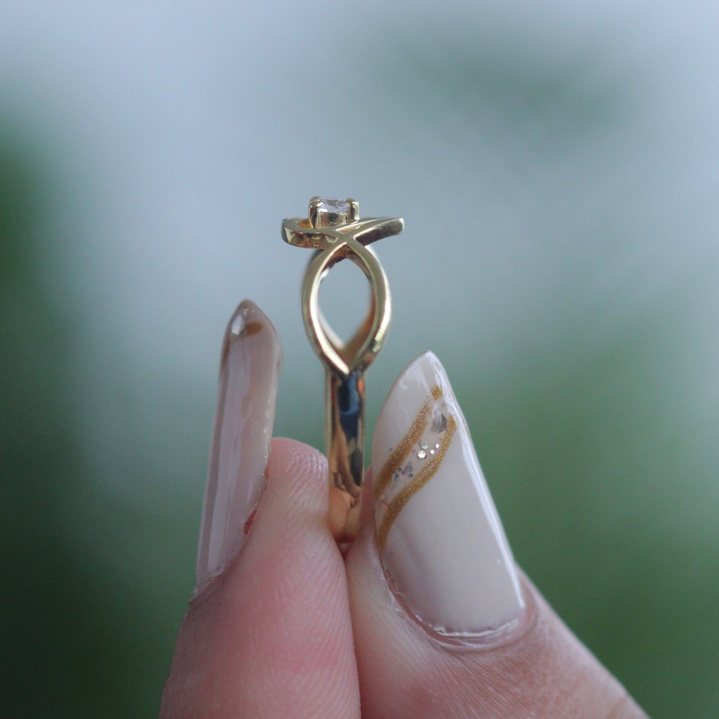 Infinity Heart Moissanite Ring – Lab Grown Diamond Promise Ring, Dainty Engagement Ring, Romantic Anniversary Gift for Her