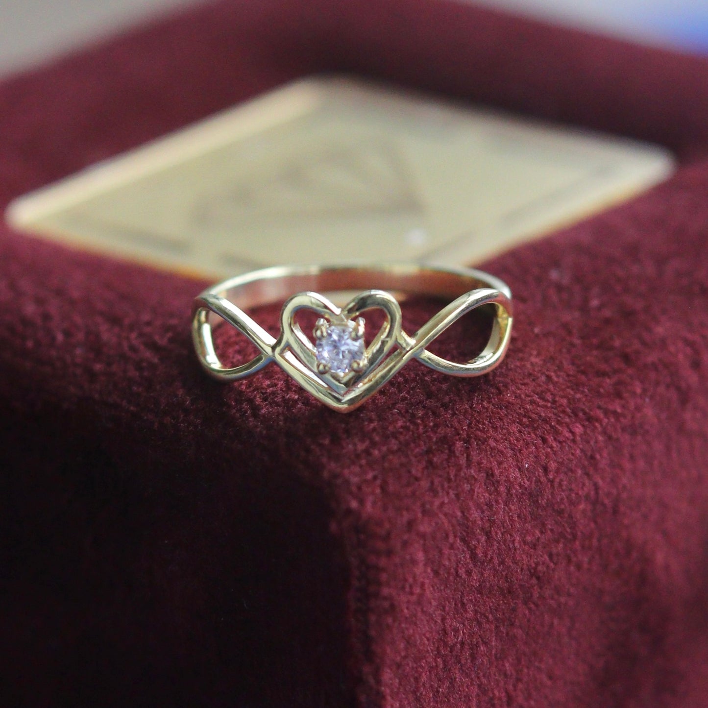 Infinity Heart Moissanite Ring – Lab Grown Diamond Promise Ring, Dainty Engagement Ring, Romantic Anniversary Gift for Her