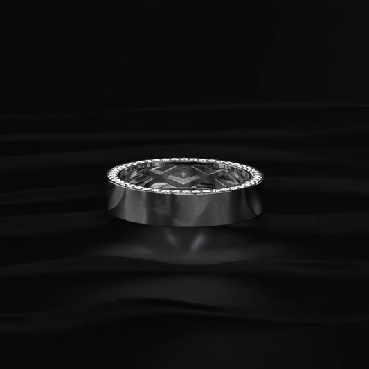 Mens Hidden Diamond Wedding Band | Men’s 925 Sterling Silver Eternity Band | Gift for Men & Boys