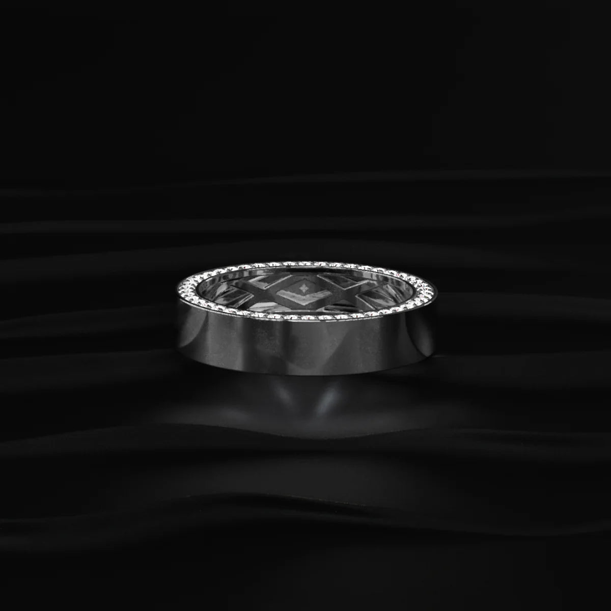 Mens Hidden Diamond Wedding Band | Men’s 925 Sterling Silver Eternity Band | Gift for Men & Boys