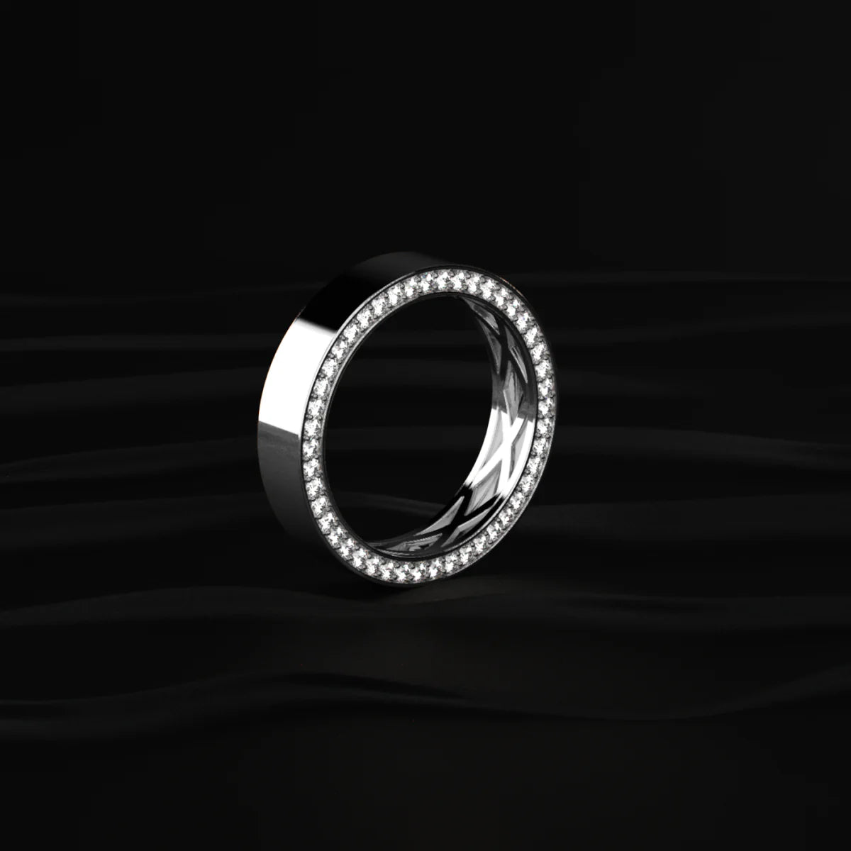 Mens Hidden Diamond Wedding Band | Men’s 925 Sterling Silver Eternity Band | Gift for Men & Boys