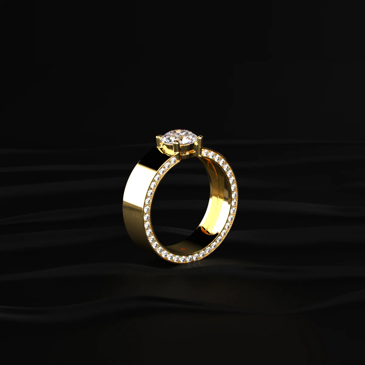 Round Solitaire Men's Ring With Hidden Diamond | Gift for Men & Boys