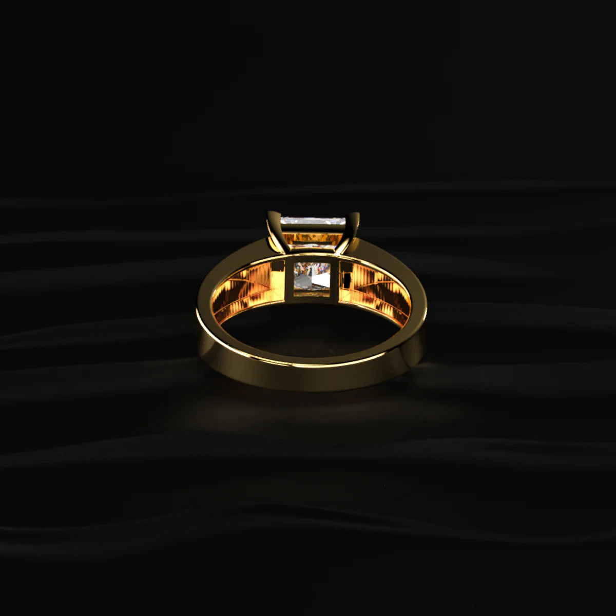 Princess Solitaire Engagement Ring For Men | Men’s Princess-Cut Gold Solitaire Ring | Gift for Men & Boys