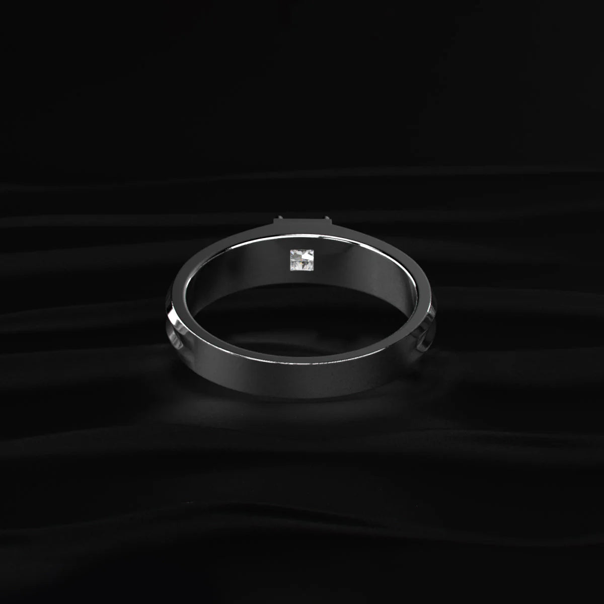 0.50 Ct Princess Men's Diamond Ring | Princess-Cut Solitaire Ring with Dual Band Design