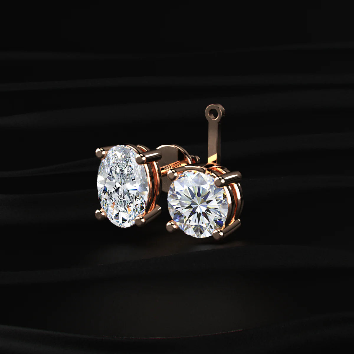 2 in 1 Round and Oval Duo Drop Earrings | Gifts for Women and Girls
