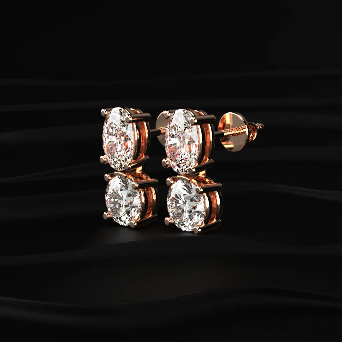 2 in 1 Round and Oval Duo Drop Earrings | Gifts for Women and Girls